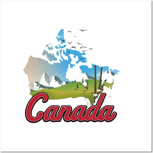 Canada Landscape Map Wall Art by nickemporium1